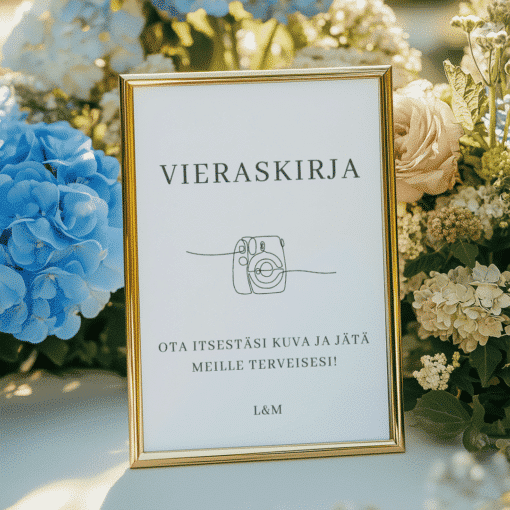 Painettu Vieraskirjakyltti häihin tuotekuva