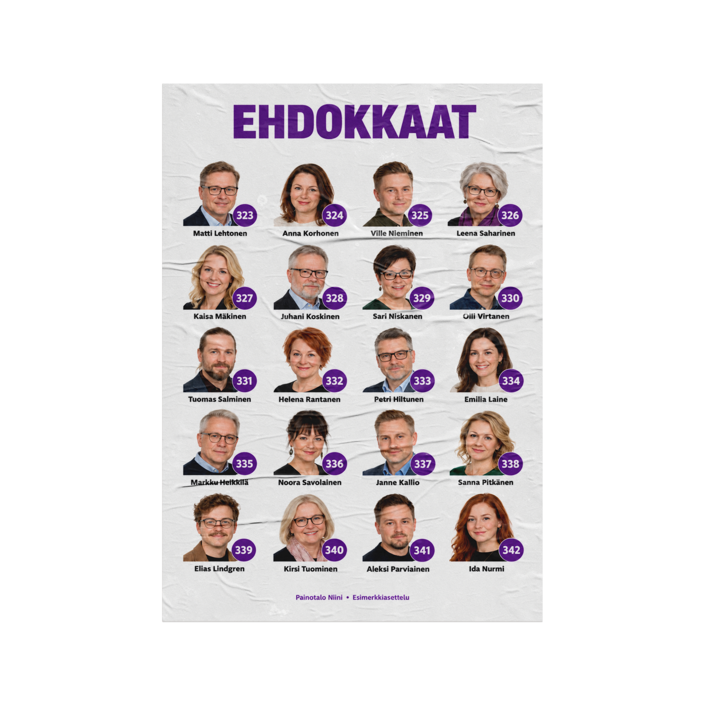 Ehdokasjuliste 80 x 120 cm (Liisteröitävä)